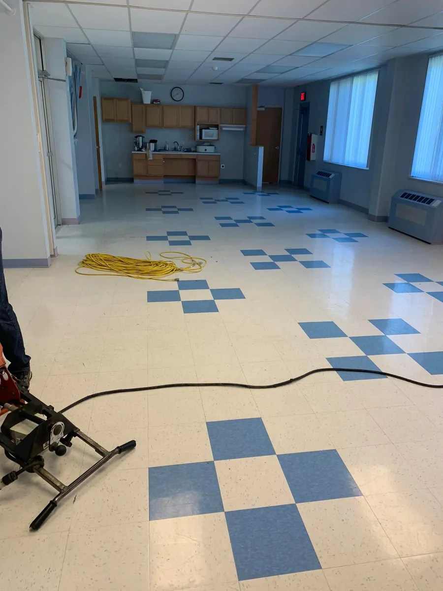 Commercial floor waxing and maintenance