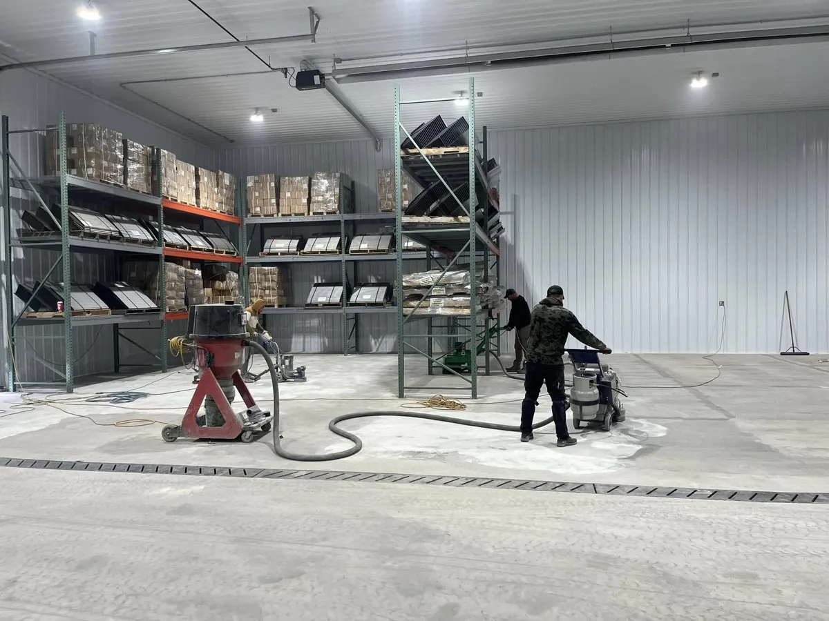Industrial warehouse floor grinding and coating